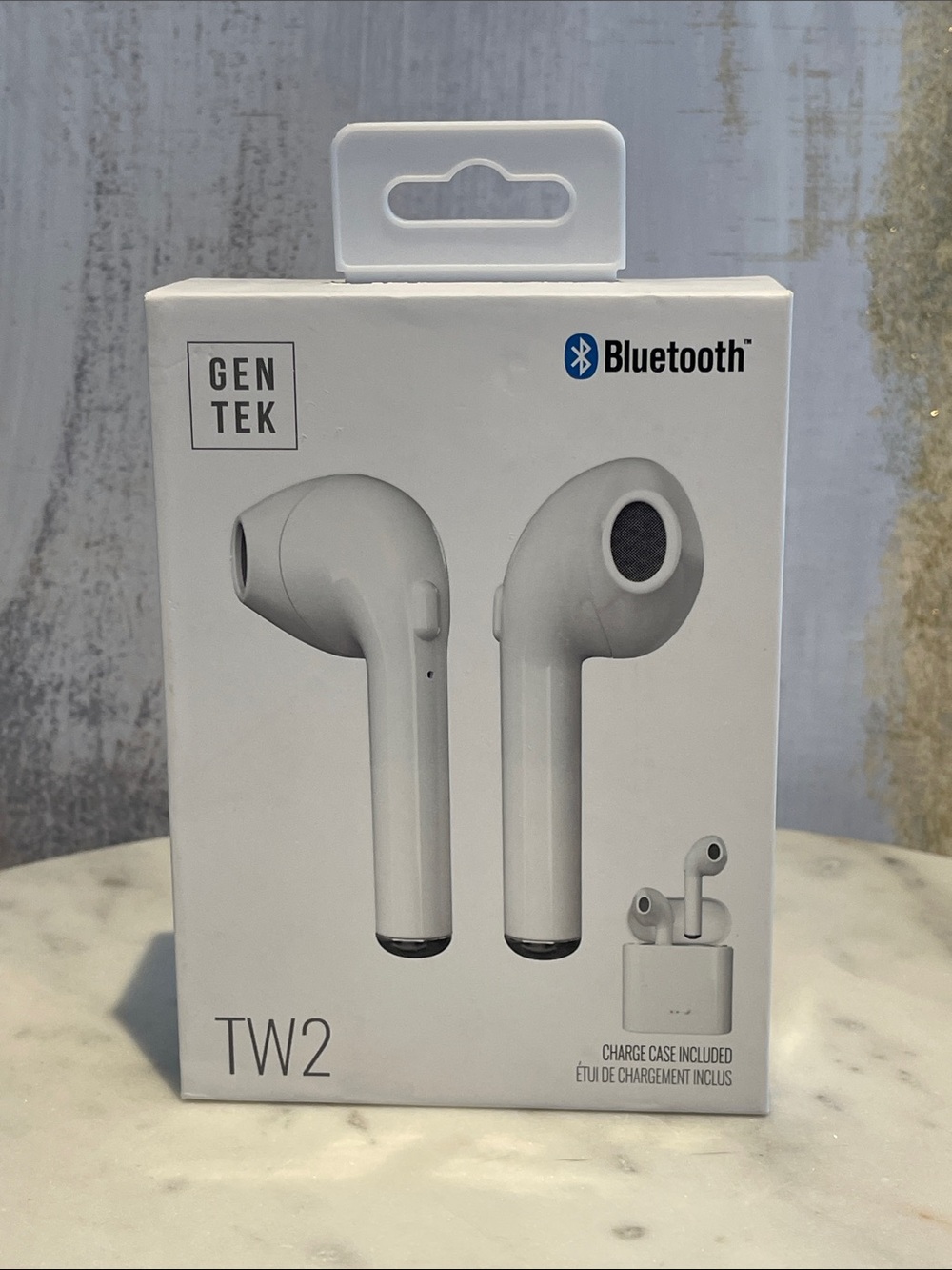Gentek TW2 Wireless Bluetooth Earbuds - White with a battery 🔋 indicator
